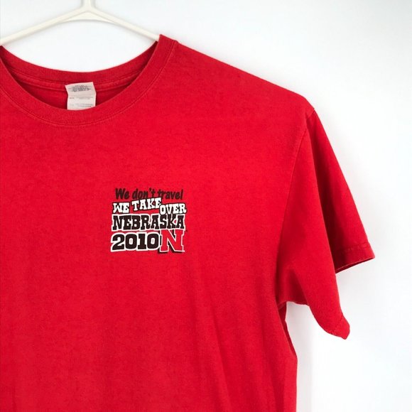 Nebraska Cornhuskers Mens Shirt XL Red NCAA Huskers Football 2010 Tailgate Tour - Picture 12 of 16